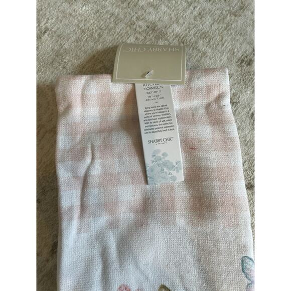Shabby Chic‎ Set Of 2 Easter Spring Floral Kitchen Towels Bunnies Cotton NWT - Picture 2 of 5